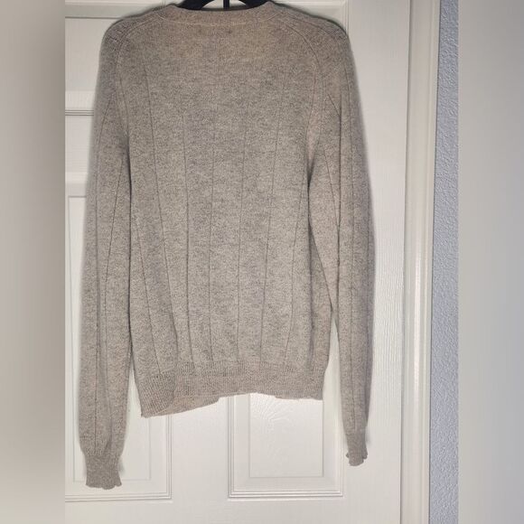 Charter Club Room M Beige 100% PURE WOOL Cable Knit Grandpa Style Men Cardigan - Picture 4 of 6